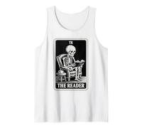 El Lector Tarot Card Book Lover Skeleton Reading Book Camiseta sin Mangas