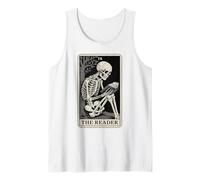 El Lector Tarot Card Book Lover Skeleton Reading Book Camiseta sin Mangas