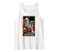 El Lector Tarot Card Book Lover Skeleton Reading Book Camiseta sin Mangas