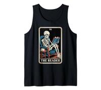 El Lector Tarot Card Book Lover Skeleton Reading Book Camiseta sin Mangas