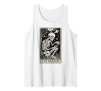El Lector Tarot Card Book Lover Skeleton Reading Book Camiseta sin Mangas
