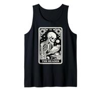El Lector Tarot Card Book Lover Skeleton Reading Book Camiseta sin Mangas
