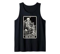 El Lector Tarot Card Book Lover Skeleton Reading Book Camiseta sin Mangas