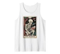 El Lector Tarot Card Book Lover Skeleton Reading Book Camiseta sin Mangas