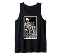 El Lector Tarot Card Book Lover Skeleton Reading Funny Book Camiseta sin Mangas