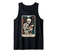 El Lector Tarot Card Book Lover Skeleton Reading Funny Book Camiseta sin Mangas