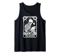El Lector Tarot Card Book Lover Skeleton Reading Funny Book Camiseta sin Mangas