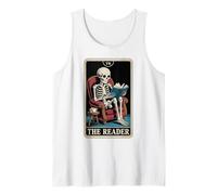 El Lector Tarot Card Book Lover Skeleton Reading Funny Book Camiseta sin Mangas
