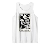 El Lector Tarot Card Book Lover Skeleton Reading Funny Book Camiseta sin Mangas