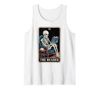 El Lector Tarot Card Book Lover Skeleton Reading Funny Book Camiseta sin Mangas