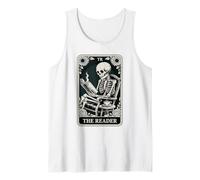 El Lector Tarot Card Book Lover Skeleton Reading Funny Book Camiseta sin Mangas