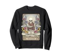 El Lector Tarot Card Funny Skeleton Reading Book Worm Sudadera