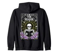 El lector Tarot Card Skeleton Love Book Reading Sudadera con Capucha