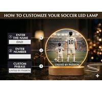 El Legado de Papá: Lámpara de Fútbol Personalizada con Nombre y Dorsal - El Regalo más Emotivo del Día del Padre - Inmortaliza Vuestra Pasión Compartida con este Diseño de Autor Único y Exclusivo