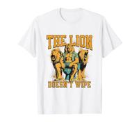 El León No Limpia Divertido Alfa Bootleg Desquiciado Meme Camiseta gráfica económica, Hombre, Blanco, S