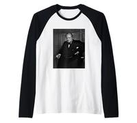El león rugiente (Winston Churchill) Camiseta Manga Raglan