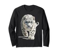 El Leopardo de Las Nieves mira fijamente al Leopardo de Las Nieves acecha al Feroz Leopardo de Las Nieves Manga Larga