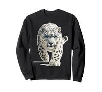 El Leopardo de Las Nieves mira fijamente al Leopardo de Las Nieves acecha al Feroz Leopardo de Las Nieves Sudadera