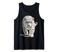 El Leopardo de Las Nieves mira fijamente al Leopardo de Las Nieves acecha al Feroz Leopardo de Las Nieves Camiseta sin Mangas