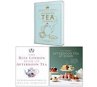 El libro de cocina oficial del té de la tarde de Downton Abbey, el libro del Ritz London sobre el té de la tarde y el té de la tarde en casa, colección de 3 libros