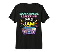 El liderazgo Educativo es mi Jam 80s Retro Teachers Day Camiseta Premium