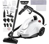 El limpiador a vapor KROQO viene con 23 accesorios y un cable de alimentación de 5 metros de largo y es adecuado para la limpieza de hornos, ventanas, sofás, tapicería y suelos lisos.