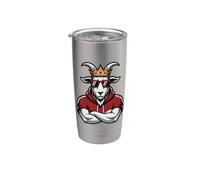 El lindo campeón de Goat King Fantasy Football, papá Commish, comienza el juego Vaso térmico de acero inoxidable de doble pared