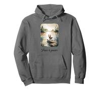 El Lindo Gato Peace Is Power de Calm Lake Art Sudadera con Capucha