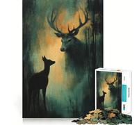 El Llamado del Ciervo Rompecabezas de 1000 Piezas para Adolescentes Juego Inteligente para Relajarse Patrón de ensamblaje Lista de Deseos de Papá Noel 50x75cm