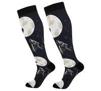 El Lobo Aullador Calcetines Altos Largos 50Cm Deportivos Calcetines De Viaje Unisex Socks Para Fitness Maternidad Atletismo
