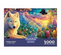 El Lobo Blanco descansa Junto al río con un Paisaje Vibrante Puzzle De 1000 Piezas para Adultos Y Niños A Partir De 12 Años Lobo Fresco Juego Desafiante Y De Ingenio 70x50cm/1000pcs