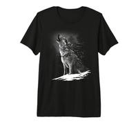 El Lobo de Noche está Llorando en el Bosque. Camiseta Premium