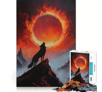 El Lobo del Mundo Ardiente, Rompecabezas de 1000 Piezas para Adultos, Rompecabezas de Memoria, Disfrute del Montaje Lento, Regalo Creativo 50x75cm