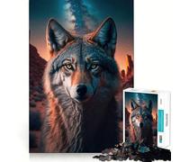 El Lobo Espera Rompecabezas de 1000 Piezas para Adultos Juego Que estimula la Mente Superficie Lisa y sin Rebabas Un pasatiempo Fascinante para los Momentos de Ocio (38x26cm)