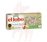 EL LOBO - Turrón de Alicante 100% BIO 200g, "All Natural", Ecofriendly, Turrón Tradicional, Ingredientes Naturales, Textura Crujiente, Calidad Suprema, Sin Gluten