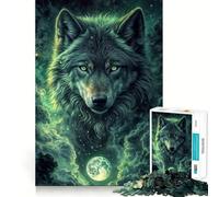 El Lobo y la Luna, Rompecabezas de 1000 Piezas para Adolescentes Un Rompecabezas Que Ayuda a desarrollar la Memoria, Relajante y Divertido Diseño y Montaje Una cálida Sorpresa 50x75cm