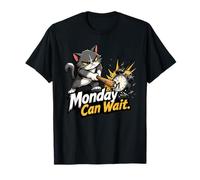 El Lunes Puede Esperar - Reloj Despertador Cat Smash Camiseta