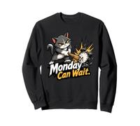 El Lunes Puede Esperar - Reloj Despertador Cat Smash Sudadera