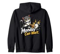 El Lunes Puede Esperar - Reloj Despertador Cat Smash Sudadera con Capucha