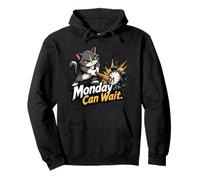 El Lunes Puede Esperar - Reloj Despertador Cat Smash Sudadera con Capucha