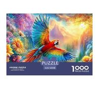 El macuco Vuela Entre Flores Brillantes y montañas Puzzle De 1000 Piezas el Loro Cartón Reciclado, Excelente Regalo para Todas Las Edades 52x38cm/1000pcs