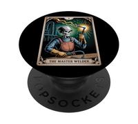El Maestro Soldador Esqueleto Tarot - Soldadura Expertos Poder Hombres PopSockets PopGrip Adhesivo