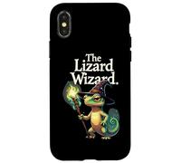 El Mago del Lagarto Fantasía Arte Criatura Mágica Carcasa para iPhone X/XS