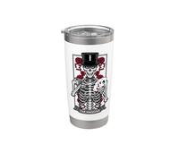 El Mago Tarot Carta Gótico Cráneo Halloween Astrología Vaso térmico de acero inoxidable de doble pared