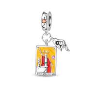 El Mago Tarot Colgante Charm, Charm para Pulsera, Compatible con Pandora Pulsera Neckalce