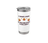 ¡EL MAÍZ DE CARAMELO ES MI VERDURA FAVORITA! Meme Divertido Halloween Vaso térmico de acero inoxidable de doble pared