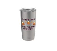 ¡EL MAÍZ DE CARAMELO ES MI VERDURA FAVORITA! Meme Divertido Halloween Vaso térmico de acero inoxidable de doble pared