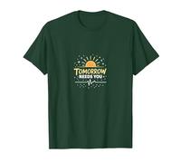 El mañana te Necesita: inspiradora Esperanza del Amanecer Camiseta, Hombre, Verde Bosque, XL