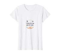 El mañana te Necesita un Apoyo Inspirador para la Salud Mental Camiseta, Mujer, Blanco, 3XL
