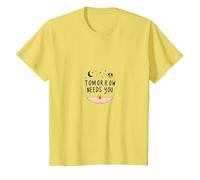 El mañana te Necesita un Apoyo Inspirador para la Salud Mental Camiseta, Niños, Limón, 3 años